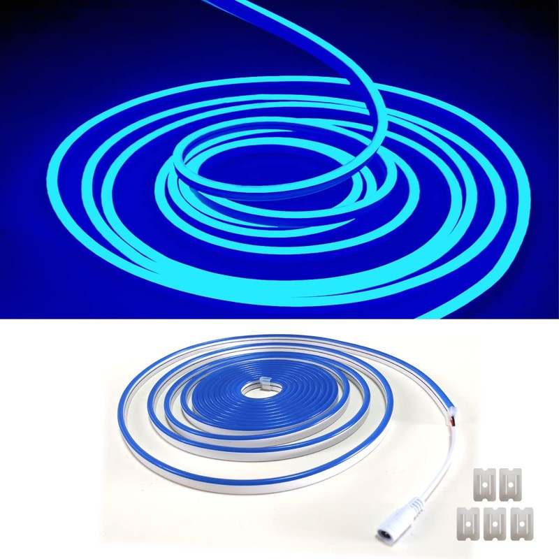 dobestyou Blue Neon LED Strip Lights，5M 12V DC 600 SMD2835
