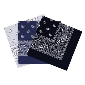 Laciteinterdite Set of 3 Paisley Bandanas for Men and Women, 57 x 57 cm - Multicolour - One size