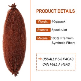 ROURUNFASI 350 Springy Afro Twist Hair 18 Inches Pre-separated Marley Twist Braiding Hair 3 Packs Pre-fluffed Spring Crochet Twist Hair For Soft Locs