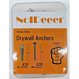 Noideer 20 Sets M6 1.38" Heavy Duty Drywall Anchors and Screws kit Noideeer Tree Shaped.