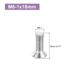 sourcing map 30 pcs M6-1x18 Machine Screws Phillips Pan Cross Head Screws Fasteners Bolts 304 Stainless Steel Silver for Wall Socket,House Repairs