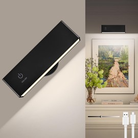 Alinana Rechargeable Wall Sconce, Magnetic Removable 360° Rotate - Battery Operated Wall Lights for Bedroom Vanity/Refrigerator/Picture, 50Hrs 4000mAh, No Drill Renter-Friendly Wall Lamp (1 Pack)