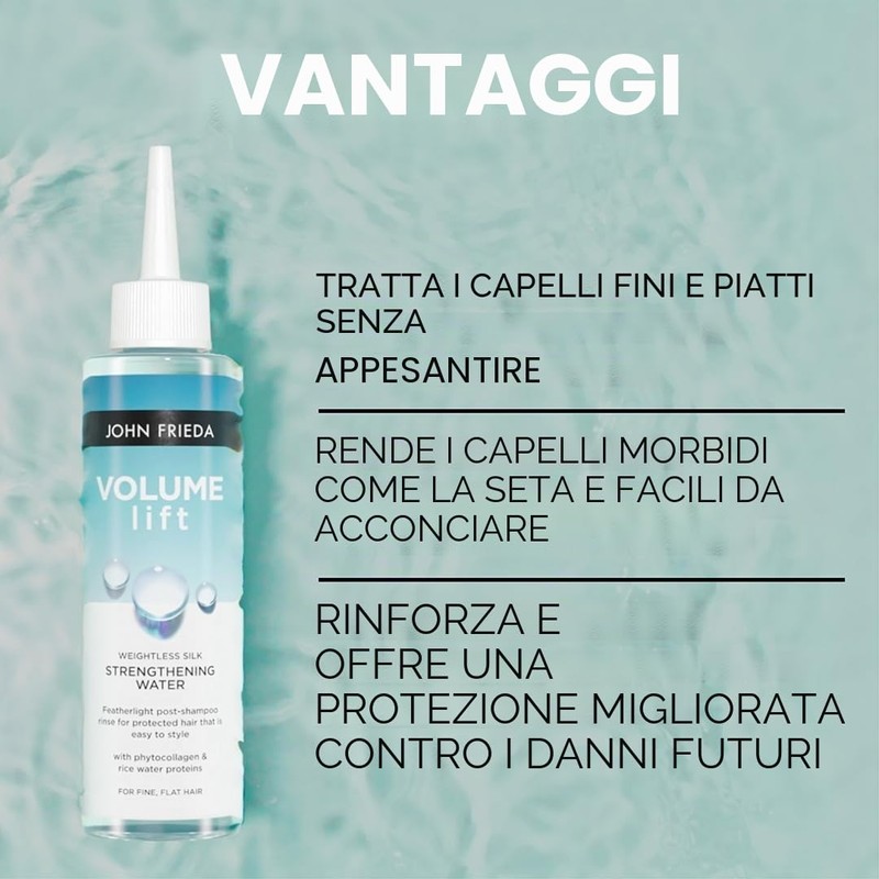 John Frieda Volume Lift Weightless Silk Strengthening Water – Contenuto: