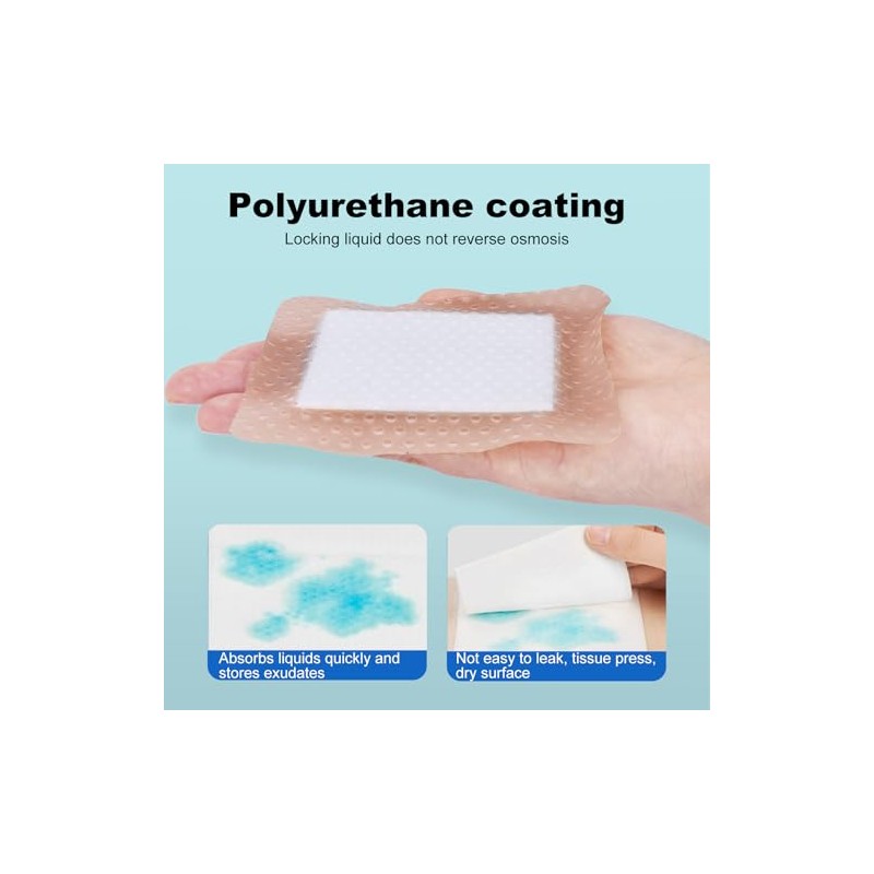 Silicone Foam Dressing 3x3 Gentle Border, Super Absorbent Wound Dressing,