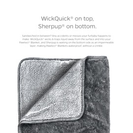 Pet Parents Pawtect Premium Waterproof Cat & Dog Blanket with WickQuick & Sherpup Technology, Puppy & Cat Blanket, Slate 32x40