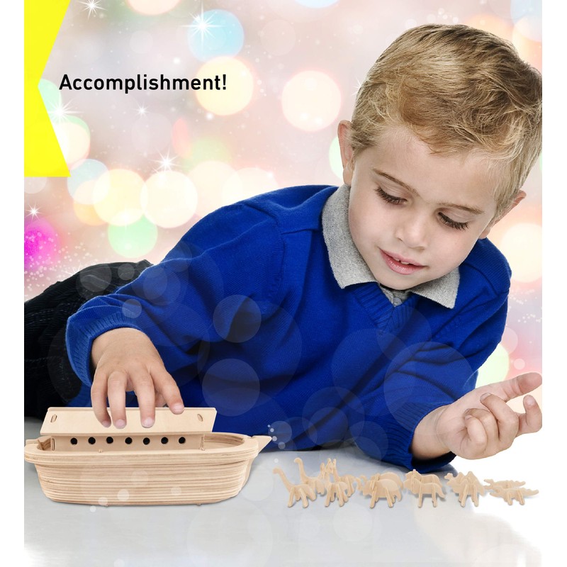 Puzzled 3D Wooden Noah's Ark Toy Puzzle Model Kit -