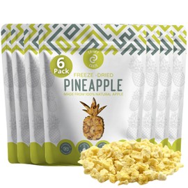 Crispy Craze Freeze Dried Pineapple (6 Snack Sized Bags, 0.52 oz Each), Pineapple Fruit Crisps, Non GMO, Healthy Snack, No Added Sugar & Additives, 100% Natural, Allergen Free, School Safe