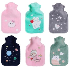 Pack of 6 Mini Hot Water Bottles, Small Hot Water Bottle for Travel, 300 ml, Ideal for Children, Adults and Seniors, Perfect for Winter, Camping and Outdoor Activities