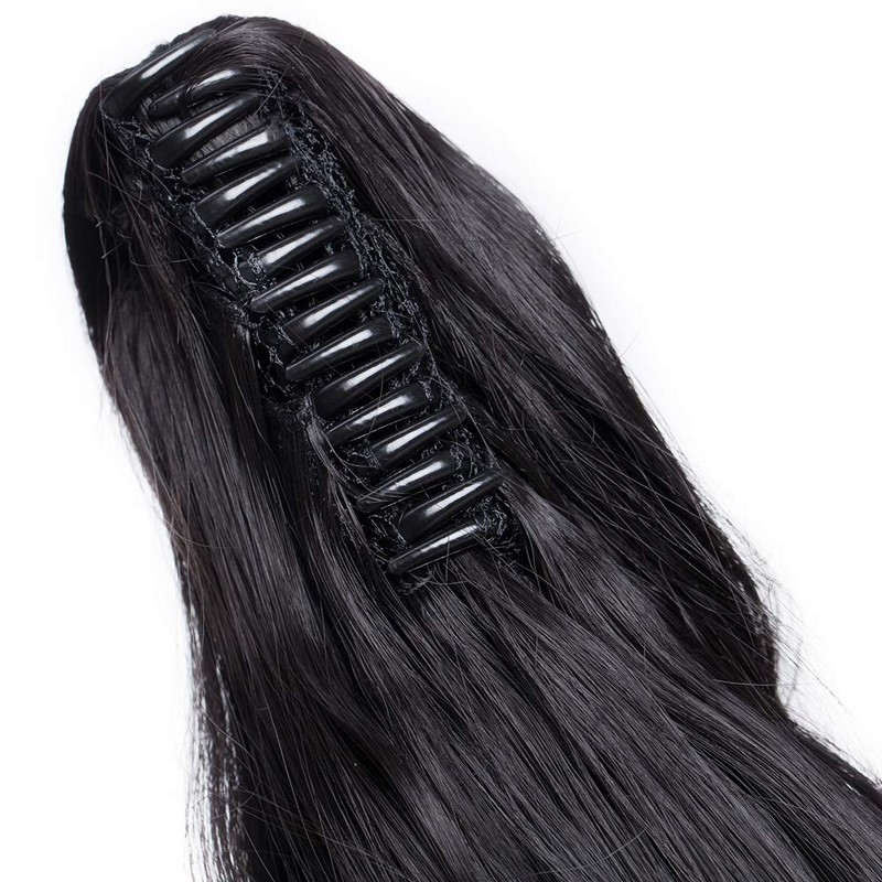 18 Inch Hairpieces Ponytail Hair Clip On Extensions Long Curly