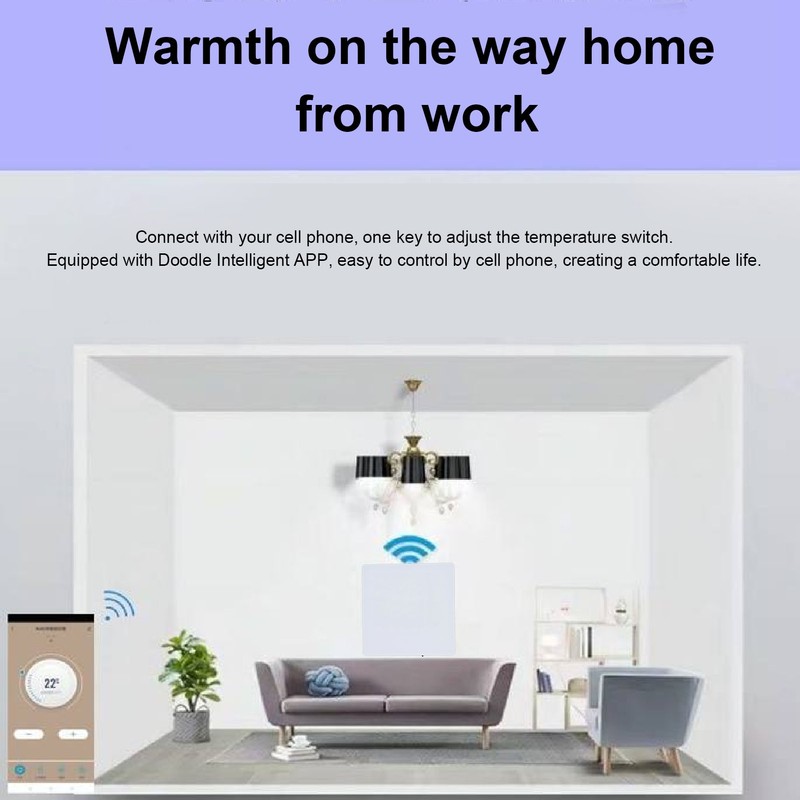 Digital Thermostat IP20 Waterproof WIFI Cell Phone APP Remote Control