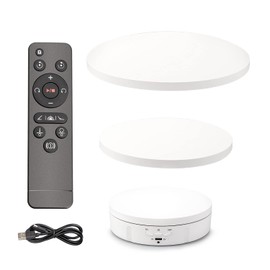 Leadleds 3 en 1 plato giratorio motorizado DC5V 360 grados con mando a distancia para fotografía y vídeo (blanco)