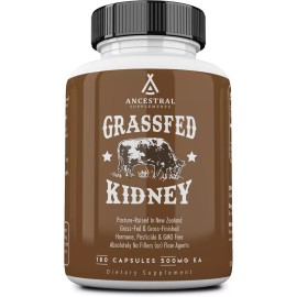 Ancestral Supplements Grass Fed Beef Kidney Supplement, 3000mg, DAO Enzyme Suppl