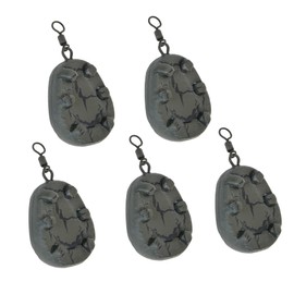 5 Pcs Carp Fishing Weights Sinkers Tackle Kit Flat Pear Lead Sinker Big Eye Inline Coated Tapered Equipment Accessories Ideal for Surf Fishing Pier Bank Fishing Saltwater