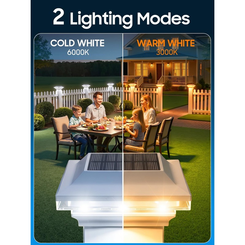 KOOPER 4x4 Solar Post Cap Lights Outdoor, 6 Pack Brighter
