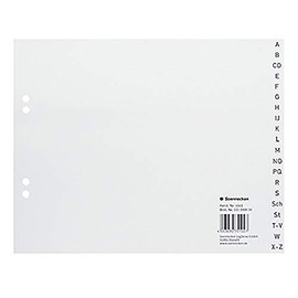 Soennecken 20 x Register 1543 DIN A4 A-Z Half Height Polypropylene White 22.5 x 18 cm (W x H)