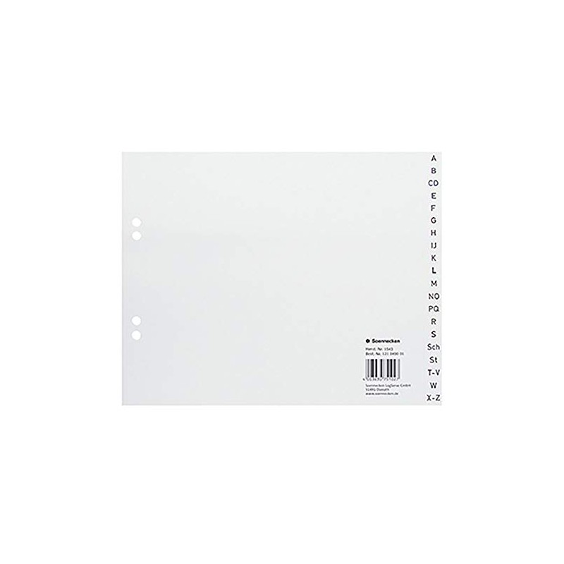 Soennecken 20 x Register 1543 DIN A4 A-Z Half Height