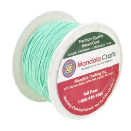 Mandala CraftsÃ‚® 1mm Waxed Cord, for Beading and Macrame Supplies, 100 Meters, 109 Yards Aquamarine by Mandala Crafts