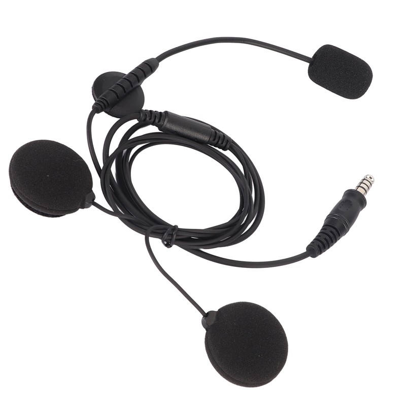 Motorbike Full Face Helmet Earpiece Mic 7.1mm Plug Two Way