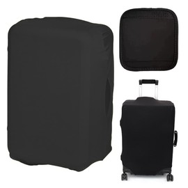 NHQZ NHQ Suitcase Protective Cover with Suitcase Handle, 22-24 Inches, Suitcase Protective Cover, Elastic, Travel Luggage, Trolley Case Cover Protector (Black), black