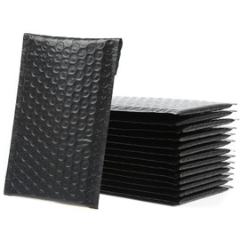VEYLIN 12Pcs Poly Bubble Mailers, 11x19cm Padded Envelopes, Bubble Lined Wrap Polymailer Bags for Shipping(Black)