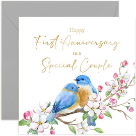 Special First Wedding Anniversary Cards for Couple - 1 Year Together Gift for Them - Daughter and Son in law Wedding Anniversary Greeting Cards