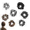 Zebra Leopard Scrunchie Hair Ties for Women Scrunchy Elastic Hair