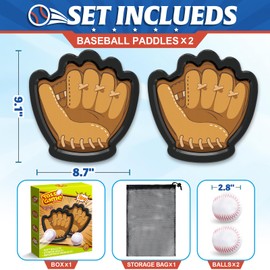 Kids Outdoor Toys Catch Ball Games Set, Baseball Training Toy with Gloves and Sticky Balls for Ages 3-12 Years Old, Fun Beach Pool Toys for Toddlers Adults, Ideal Birthday Easter Gifts for Boys Girls