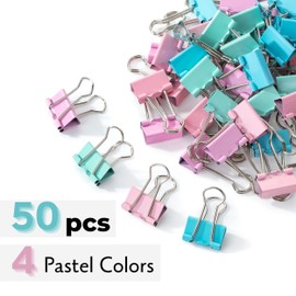 Mr. Pen Mr. Pen- Pastel Binder Clips, 50 Pack, 0.75 in, Pastel Color, Small Clips, Small Binder Clips, Paper Binder Clips, Binder Clips Small Size, Small Paper Clips, Office Clips, Micro Binder Clips