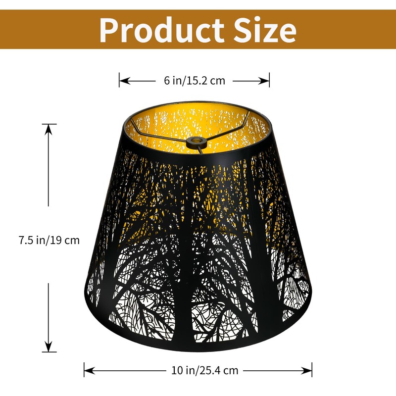 Small Lamp Shade, ALUCSET Barrel Metal Lampshade with Pattern of