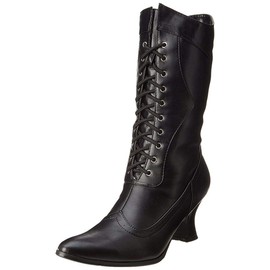 Ellie Shoes Women's 253 Amelia Victorian Boot, Black Polyurethane, 8 M US