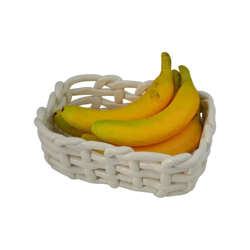 Capodimonte 9" Inch Spaghetti Style Ceramic Rectangular Basket