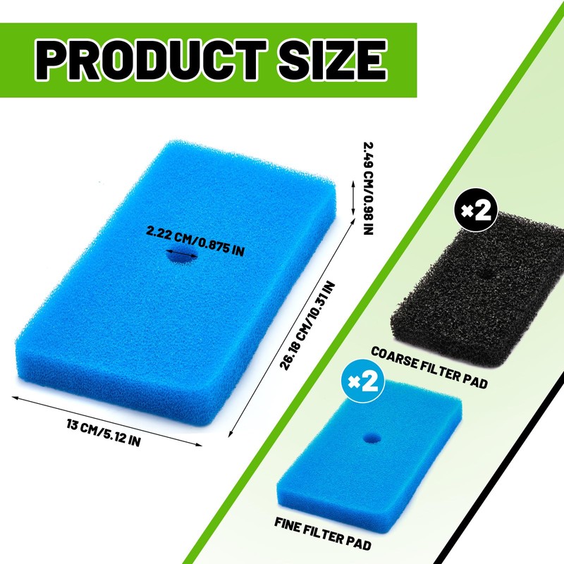 Retisee 2 Sets Replacement Pond Filter Pads for Outdoor Ponds