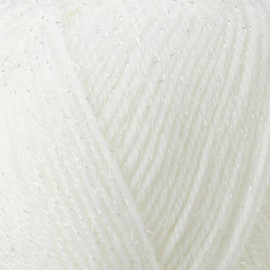 James Brett Baby Shimmer 4 Ply Knitting Yarn Soft Acrylic Knit Wool 5 x 100g Balls (White - BYS4)