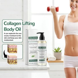 Collagen Lifting Body Oil, Aceite Hidratante de Colágeno para el Cuerpo Aceite Corporal Lifting de Colágeno, Aceitee Hidratante Ligero no Graso para Cuello, Pecho, Brazos y Muslos