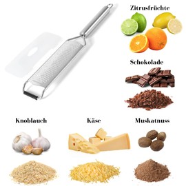 STEELGRATER Cheese Grater, Parmesan Grater, Lemon Grater with Large and Sharp Grating Surface Made of Premium 100% Stainless Steel Non-Slip Robust and Dishwasher Safe