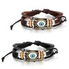 JewelryWe Jewellery Men's Bracelet with Angel Eyes Design Bangle 20.5-27.5