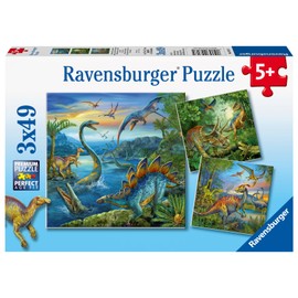 Ravensburger Dino Fascination Dinosaur 3x 49 Pieces Jigsaw Puzzles for Kids Age 5 Years Up
