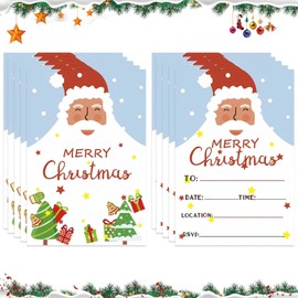 10 PCS Christmas Party Invitations Kids Christmas Party Invites Christmas Card Address Book Christmas Dinner Invitation Name Cards Christmas Drinks Invitation Cards for Kids＆Adult