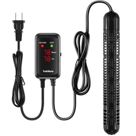 YukiHalu Aquarium Heater 50/100/200/300/500W with Protective Case, Fish Tank Heater, Temperature Adjustable, External Temperature Controller, LED Display, Used for 10/20/40/75/120 Gallons (300W)