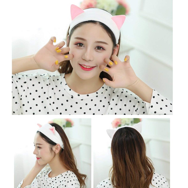 Onwon Cat Ear Headbands - Fluffy Makeup Hairbands for Face