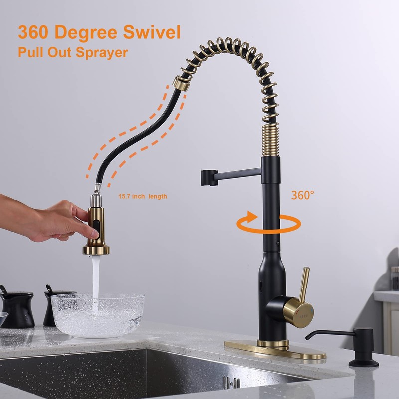 Touchless Kitchen Faucet ， KEER Smart Motion Sensor Hands Free