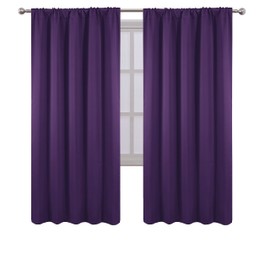 LEMOMO Purple Blackout Curtains/52 x 72 Inch/Set of 2 Panels Room Darkening Curtains for Bedroom