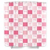 Pink Bowknot Shower Curtain, Cute Pink White Bow Geometric Checkered