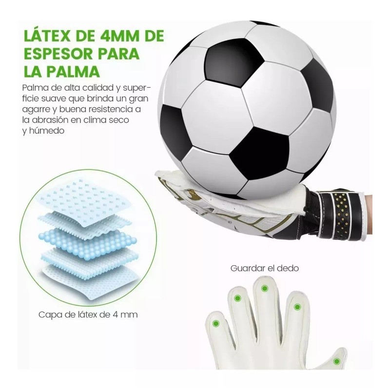 Guantes Profesionales Con Varillas Para Portero De Fútbol