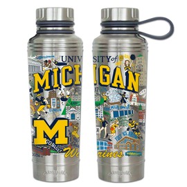 Catstudio University of Michigan Collegiate Stainless Steel Water Bottle | BPA Free Triple Wall Insulation with Non Slip Bottom | Great for Running, Hiking, Sports, & Travel