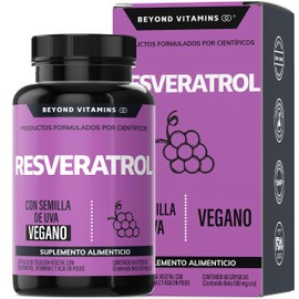 Resveratrol | 100% vegano | Con Pimienta Negra para mejor absorción, Vitamina C, Semilla de Uva y Acai | Fórmula alta en Polifenoles (60 Cápsulas)