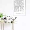 Washington DC Street Map Black and White Print, Unframed