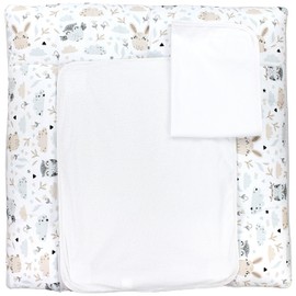 TupTam Changing Mat with 2 Waterproof Terry Cloth Covers - Soft Padded & Skin Friendly MAR02579 Colour: Rabbit / Owl Size: 75cm Length / 65cm Width