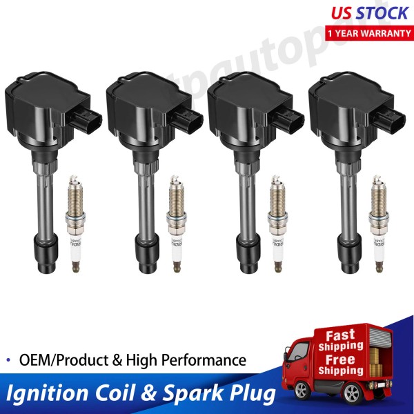 Unbranded 4 Ignition Coil Pack UF781 and Spark Plugs For