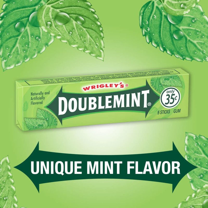 WRIGLEY'S DOUBLEMINT Mint Gum Chewing Gum Bulk Pack, 5 Stick